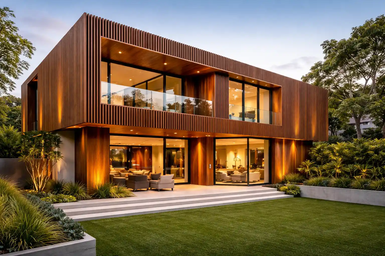 A sleek Sydney home wrapped in timber slats and highlights Wall Cladding Sydney in action