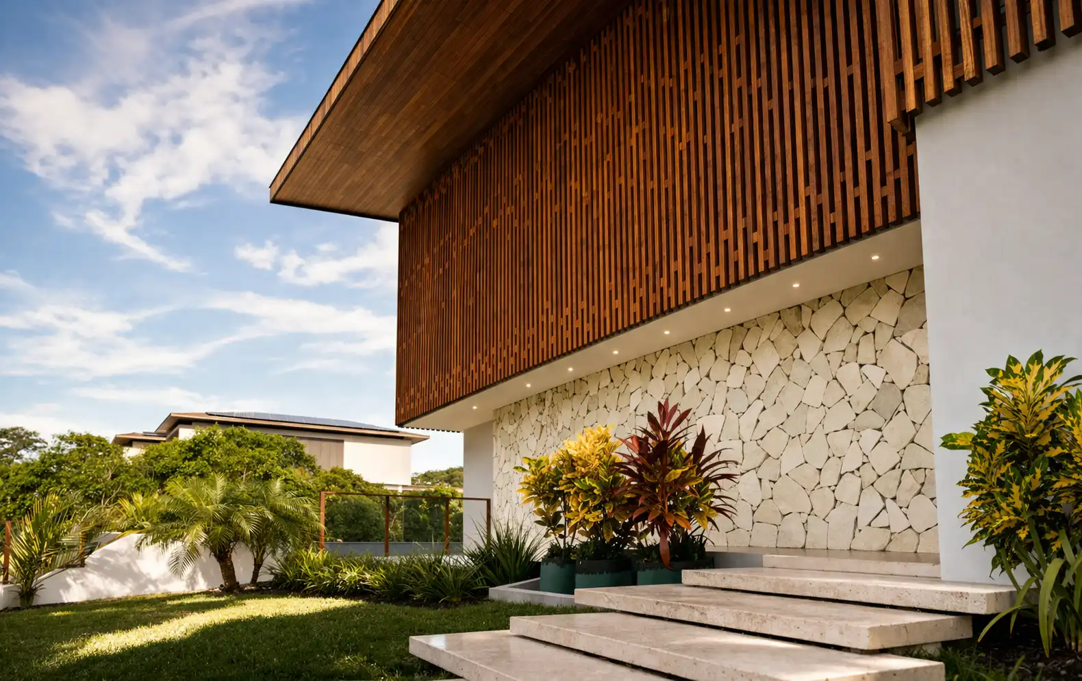 A sleek Sydney home wrapped in timber slats and highlights Wall Cladding Sydney in action